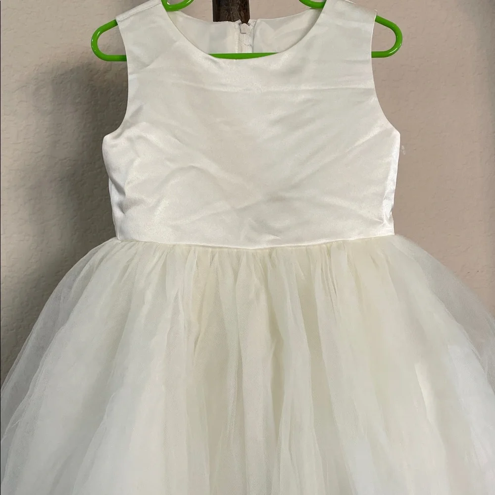 💙 Satin Tulle Easter/Special occasion dress w blue flowers Flowy Cuteness SZ 4